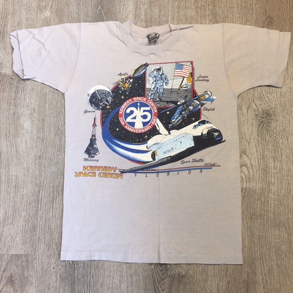 Vintage T-shirt Kennedy Space NASA S 25 Anniv 80s